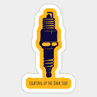 Spark Plug - Lighting Up The Dark Side Sticker